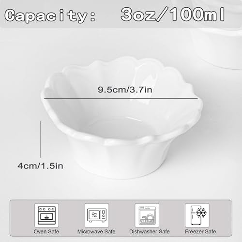 UIBFCWN 3.3oz White Dipping Bowl Set of 16, 3.7inch Ceramic Soy Sauce Dishes, Small Pinch Bowls for Condiment Sushi Olive Oil Ketchup, Dipping Sauce Cups/Bowls/Dishes for Kitchen - size: 3.3 oz/3.7 in Square-16 Pack