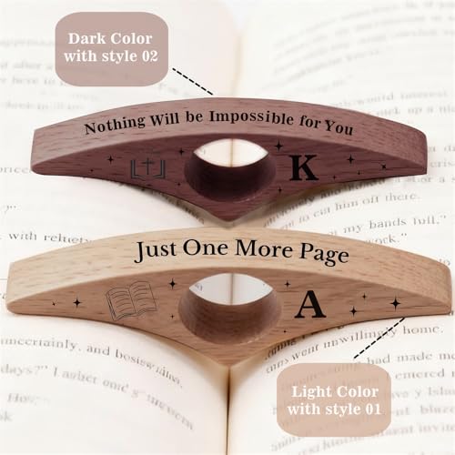 Personalized Book Page Holder with 26 Letters, Custom Finger Book Opener Thumb Bookmark with Initials for Women Men, Reading Accessories Gifts for Readers Book Lovers (Light Color-01, Letter M) - color: Light Color-01, size: Letter M