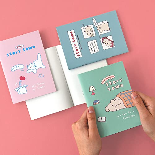 Monolike Story town Afternoon mini notebook 6p A-SET_Mini note, Pocket note, Blank note, Pocket size, a portable note, 48pages - color: Story town Afternoon A-SET