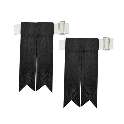 Men's Men's Tartans Kilt Flashes with Heavy Buckle Elastic Adjusters Fit - color: Black