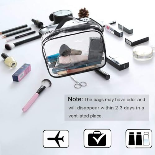 APREUTY 6 Packs Clear Makeup Bags, TSA Approved Toiletry Bags Set, Black - color: Black-6PCS (Large+Medium+Small)