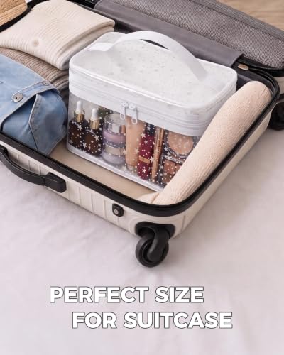 Star Clear Makeup Bag, Waterproof Travel Cosmetic Bag Toiletry bag,White - color: White