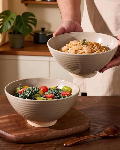 famiware Milkyway 54 oz Large Ramen Bowls Set of 2, Cinnamon Brown - color: Cinnamon Brown