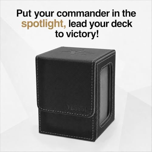 Venssu MTG Deck Box with Commander Display, Fits TCG Cards (Black＆Grey) - color: Black＆Grey