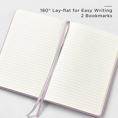 &And Per Se Lined Journal and Pen Set (3 Packs), A5 Leather Hardcover Notebook with Pen & Stationary Set, 160 Pages 100GSM Thick Ruled Paper Journal for Business Work Writing (Purple) - color: Purple