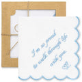 Something Blue Wedding Handkerchiefs for Bride, Embroidered Wedding Gift for Husband Mom Dad - color: Husband