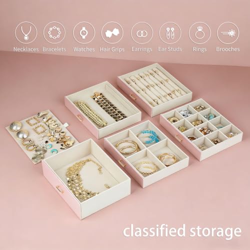 BOOVO Large Jewelry Boxes For Women (Rose Gold, 6 Layer) - color: Rose Gold, size: 6 Layer