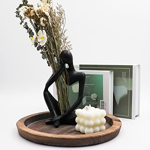 Thinker Statues and Sculptures, Resin Thinker Statue Ornaments, Abstract Style Sculptures, Housewarming Gifts, Housewarming Decorations, Living Room Dining Desk Decorations(Black Right, Large) - color: Black Right, size: Large