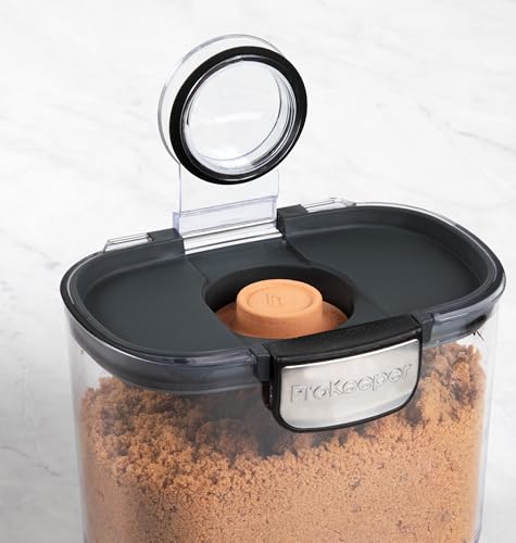 ProKeeper+ Airtight Food Storage Container Set – Clear Plastic Flour and Sugar Canister Set with Magnetic Accessories for Kitchen Organization (Black, 9-Piece) - color: Black, size: 9-Piece