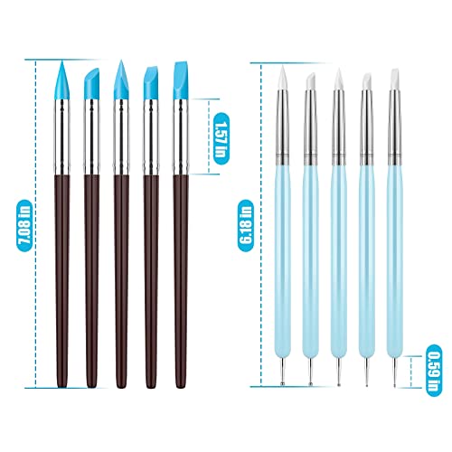 Clatoon 10Pcs Silicone Clay Sculpting Tool, Modeling Dotting Tool