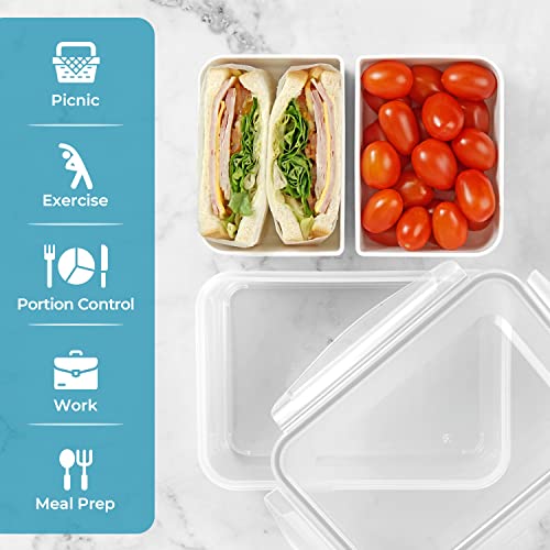 carrotez 2 Compartment Food Container - 6.3 Cup (1500ml) - color: White, size: 2 Compartment (6.3 Cup)