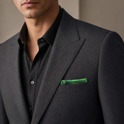 S&W SHLAX&WING Mens Pocket Square Paisley Multicolor Large for Business Wedding - color: Ph30