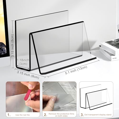 Boloyo Acrylic Index Card Display Holder, 3 X 5 inch, 1PCClear Cards Holder Stand Organizer Desktop Business Card Holders for Home Office School Desktop Card Storage 200 Capacity - color: 3 X 5 inch, size: 1PC