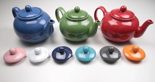 RSVP International Stoneware Teapot Collection, Microwave and Dishwasher Safe, 42 oz, Light Blue - color: Light Blue, size: 42 oz