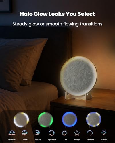 Nobiggie Meteorite Texture Ambient Lighting, Halo Glow, White, 8.66 in - size: 8.66 in
