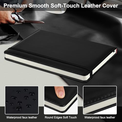 ZCZN 6 Pack Lined Journal Notebooks for Work, A5 Hardcover Journals, Black - color: Black