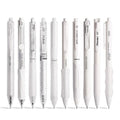 10PCs Pastel Gel Ink Pen Set,Retractable Black Ink Pens 0.5mm Fine Point - color: White