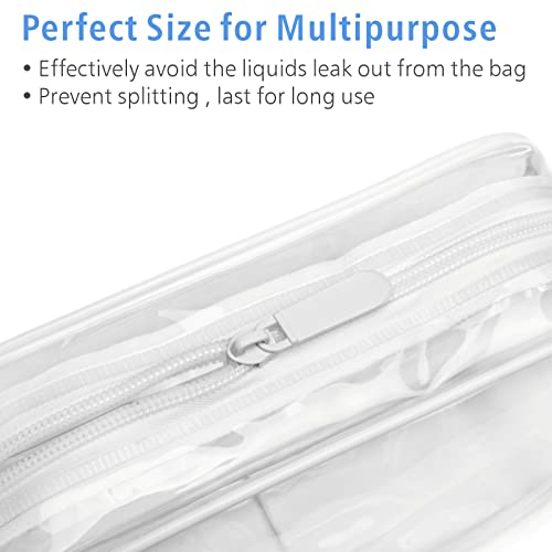 PACKISM Clear Makeup Bag for Travel - TSA Approved Toiletry Bag, 2 White - color: 2 Active B White, size: Mixed Size Series (1 Medium + 1 Large)