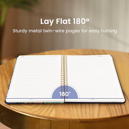Taja Spiral Lined Journal for Women, Pretty Hardcover Journal Notebook, A5 - color: R-Midnight Cranes