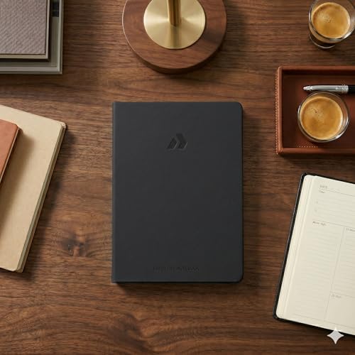 Nextnoid Lined Notebook Journal for Men - 120 GSM Thick Paper - 160 Pages - A5 Hardcover Notebook for Work - Ideal for Writing, Journaling, and Note-Taking (Black) - color: Black, style: Lined 160 Pages