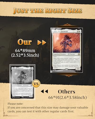 1050CT Perfect Fit Sleeves, Card Sleeves, 2.5" x 3.5", for Double-Sleeving, Trading Card Sleeve Compatible with MTG, TCG, Gaming Cards
