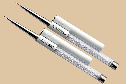 Nail Brushes Art Pen 2PCS, Gel Polish Painting Tools with Nail Extension Gel Builder, Salon at Home DIY Manicure (White-Liner#7mm) - color: White