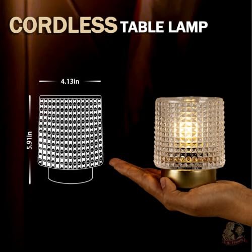 MJ PREMIER Battery Operated Lamp,Small Cordless Lamp with Timer, Clear-01 - color: Clear-01