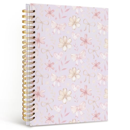 MOFUYU Cute Preppy Purple Bow Notebook Journals Diary - color: Purple(pink)