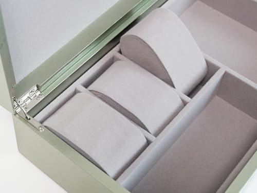 MADDesign Mother of Pearl Watch Box Jewelry Organizer (Metallic Silver) - color: Metallic Silver