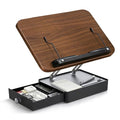 Book Stand with Storage Drawer, Heavy-Duty Adjustable Wooden Reading Stand - color: Walnut Effect, size: 10.5" x 15.5"