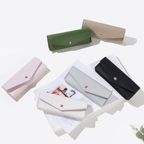 Small Pencil Pouch Simple Faux Leather Pencil Case for Work and Office (Green) - color: Green
