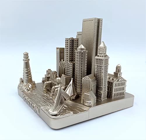 ZIZO Modern The World Landmarks Model Buildings City Skyline Statue for Home Decor for Boy Friends Gold 4" (Boston) - color: Boston