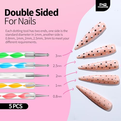 FANDAMEI Nail Design Tools, Nail Art Tools, Nail Brush, Nail Art Kit With Nail Stand, Nail Holder For Painting Nails, Nail Art Brushes, Nail Dotting Tool, Nail Art Palette, Nail Tools For Nail Art - color: Pink