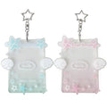 2 Pieces Star Wing-Shaped Photocard Holder Keychain - Clear Acrylic Protective Sleeve for ID, Bus, Student Card