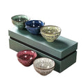 chinese tea cups,gongfu Ceramic Teacup Set, 4.06 oz (120 ml), Set of 5, 5 Colors