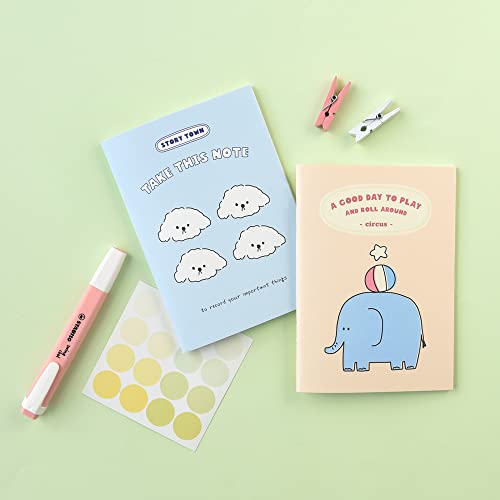 Monolike Mini STORY TOWN Grid Note 6P SET - 105x148mm, 48pages - color: Mini STORY TOWN Grid Note 6P