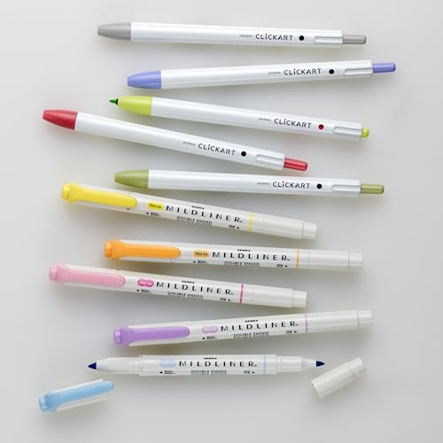 Zebra Pen Journaling Set, MILDLINER & CLiCKART, Assorted Colors, 10-Pack - style: Premium Journaling Set 12 Pack