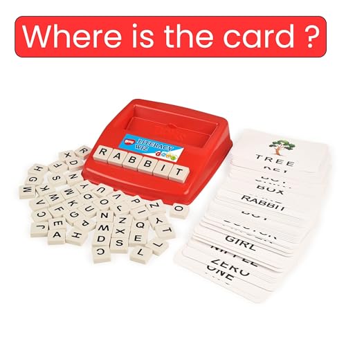 BOHS English Spelling Game for Kids, 60 Picture Cards and Uppercase Tiles - style: UPPER CASE