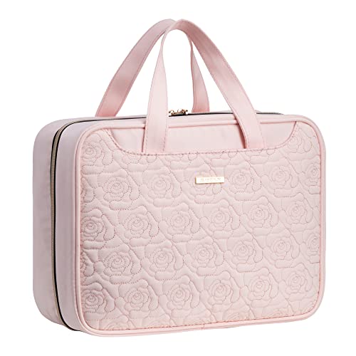 Everfun Hanging Travel Toiletry Bag Women, Leakproof Wet Dry Compartments - color: Pink