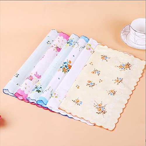 Cotton Ladies' Vintage Floral Handkerchiefs for Wedding Party 12 pack, Small