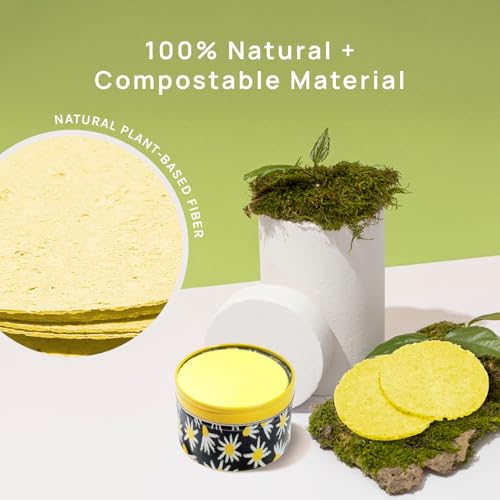 AOA Studio 50-Count Compressed Facial Sponges 100% Natural Cosmetic Spa Sponges for Facial Cleansing, Exfoliating Mask, Remove for Makeup, Dead Skin, and Dirt (Yellow, 50 counts) - color: Yellow, size: 1 Count (Pack of 50)