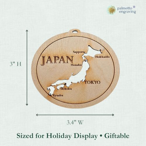Personalized Japan Christmas Ornament, Japanese Travel Keepsake