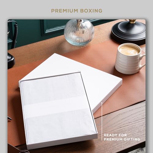 BEECHMORE BOOKS Lined Journal Notebook, 8.5" x 11.5", A4 160 Lined Pages, Hardcover Leather Journals for Women, Men, Writing and Notebooks for Work - 120 GSM Thick Paper, Gifts Box Included - color: Snow White, size: A4 - 8.5" x 11.5" Large