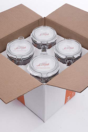 Le Parfait Super Terrine 750ml (24oz) Glass Canning Jar, Wire Bail Lid, 4PK - color: 750ml (Set/4)
