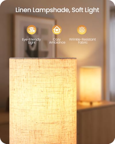 Small Table Lamps Set of 2, 8.1" Bedside Lamps Set 2 for Bedroom - color: Beige