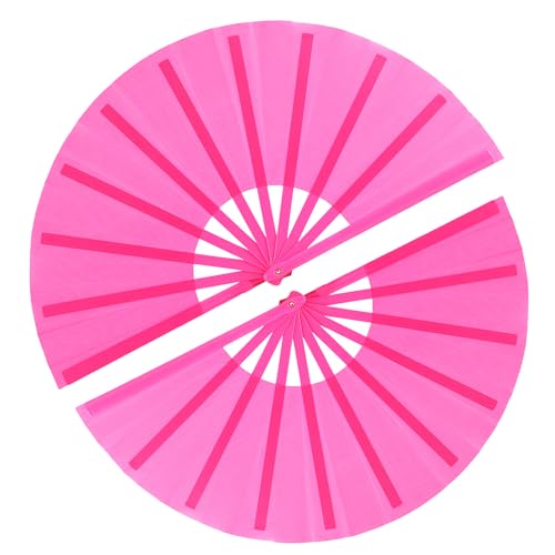 13inch Large Rave Fan Popping Fan Clacking Fans for Line Dancing,Hand Fans for Women Foldable,Boots on The Ground Fan,Portable for Outdoor,Wedding,Party,Decoration(Pink,2 Packs) - color: Pink