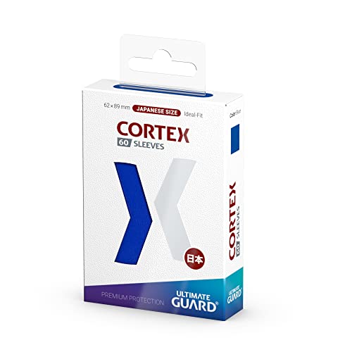 Ultimate Guard Cortex Outer Card Sleeves, 60 Japanese Size TCG Sleeves, 62 x 89mm, Blue Back, Glossy Finish, No PVC & Acid-Free, High Clarity - color: Blue, size: Japanese Glossy