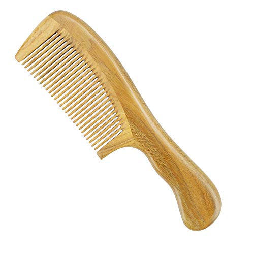 Onedor Handmade 100% Natural Green Sandalwood Hair Combs - Anti-Static Sandalwood Scent Natural Hair Detangler Wooden Comb (Fine Tooth) - style: Fine Tooth