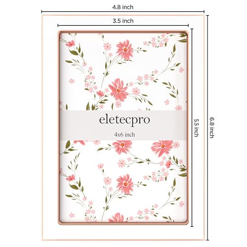 eletecpro 4x6 Enamel Picture Frame with Real Glass Cover, White, 2-Pack - color: White & Rose Gold, size: 4x6