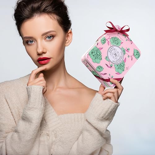 La Chatelaine Rose Hand Cream Trio Tin Gift Set, Ready-To-Gift Tin, Nautral, Made in France with 20% Organic Shea Butter, Nourishing and Moisturizing (Cherry Almond, Pear, Oud Rose) - style: Rose Trio